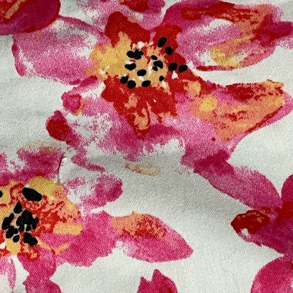 Isaac Mizrahi Pink Water Color Floral Print Size 14 - Picture 6 of 10
